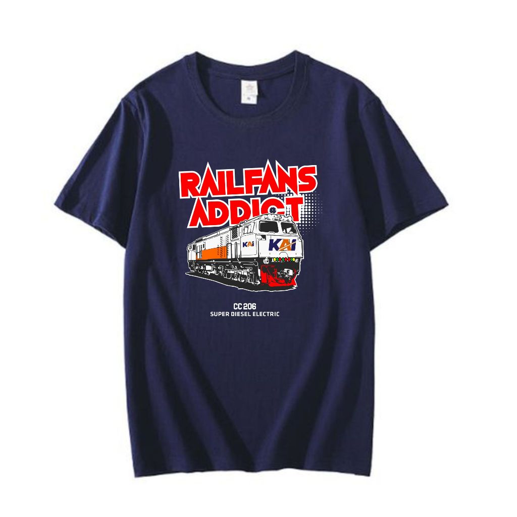 Kaos Dewasa Railfans Addict Kaos Kereta Api Indonesia Kaos KAI Kaos Kereta Api CC206
