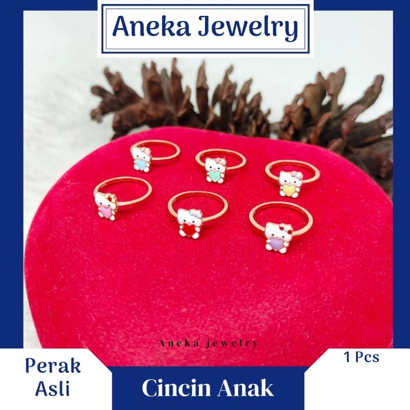 Cincin Anak Hello Kitty Kuning,Perak 925