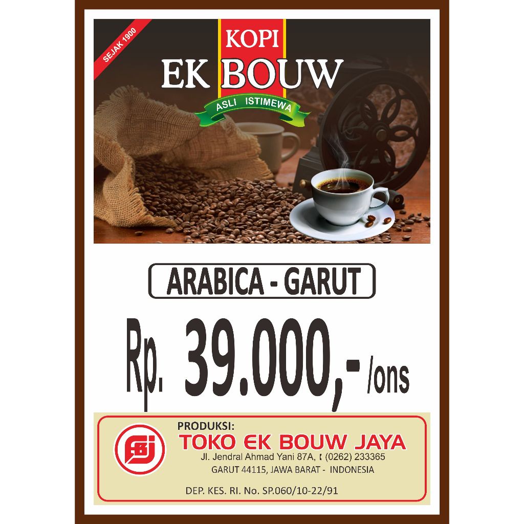 

Kopi Bubuk Arabika Garut kemasan 250g