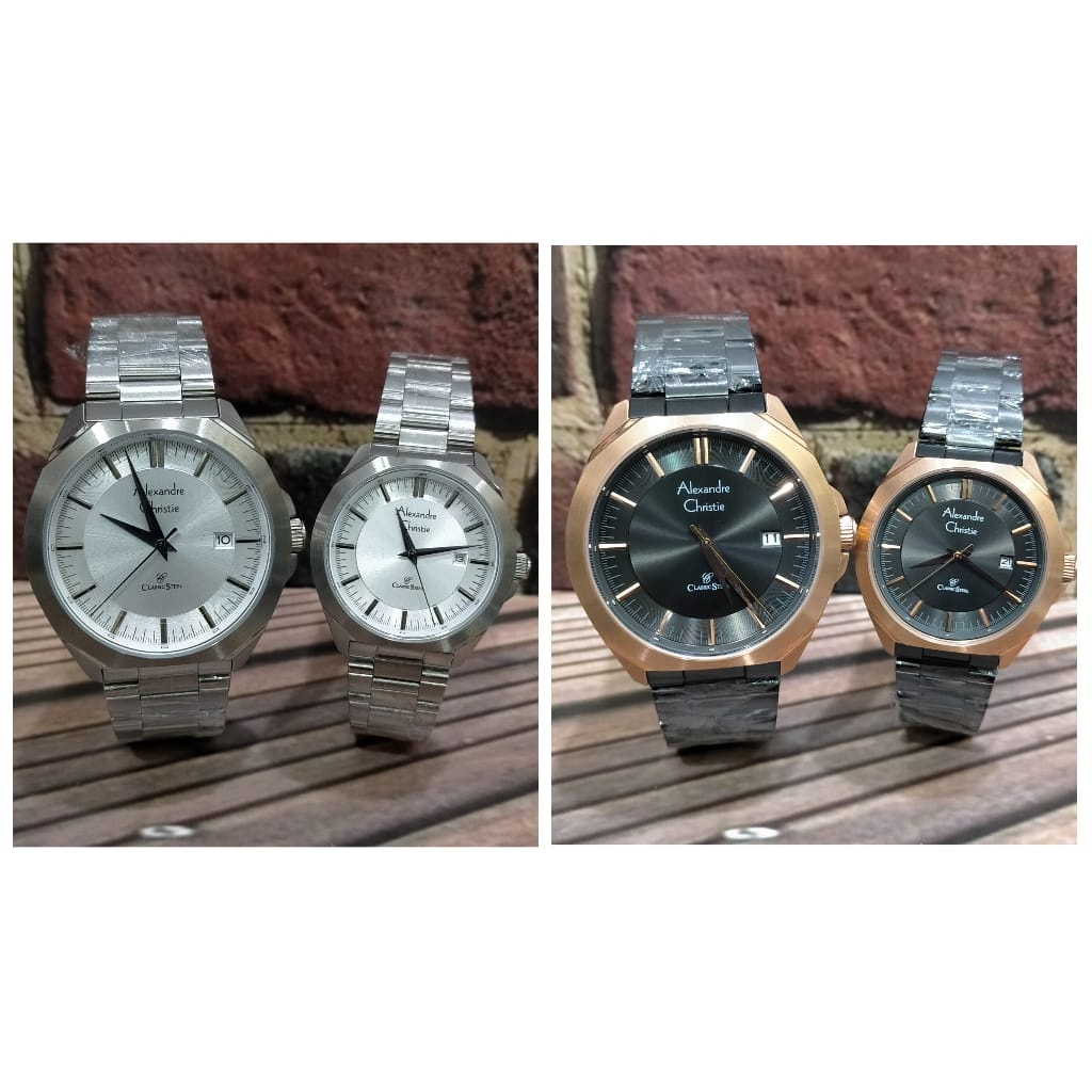 Jam Couple Alexandre Christie AC8596 AC 8596 Stainless Original Garansi Resmi Alexander Christie