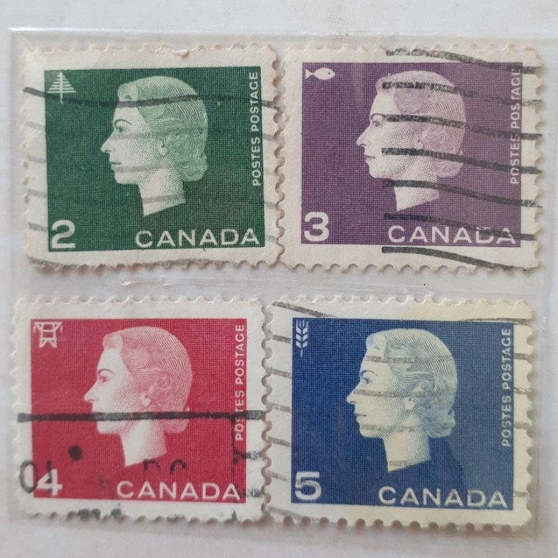 

(A) Perangko Kanada Queen Elizabeth II (Cameo Issue) Tahun 1962-1963 set 4pcs