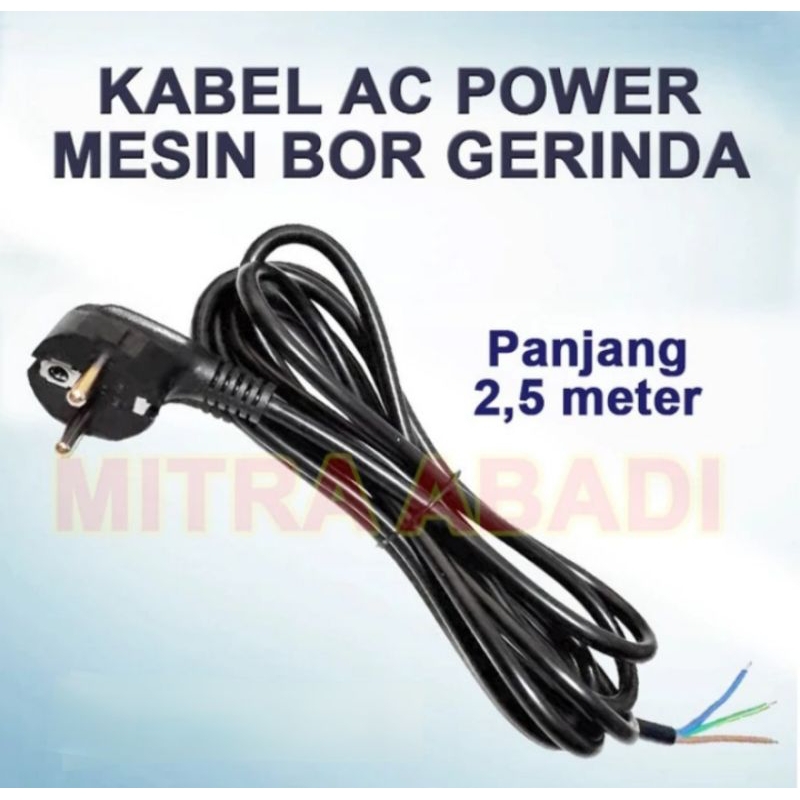 Kabel Ac power mesin Bor gerinda