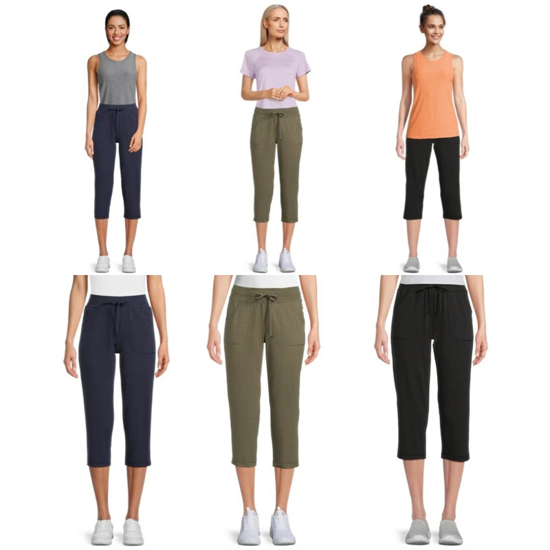 celana relax 7/8 wanita / ATHLETIC WORKS capri training drawstring pants