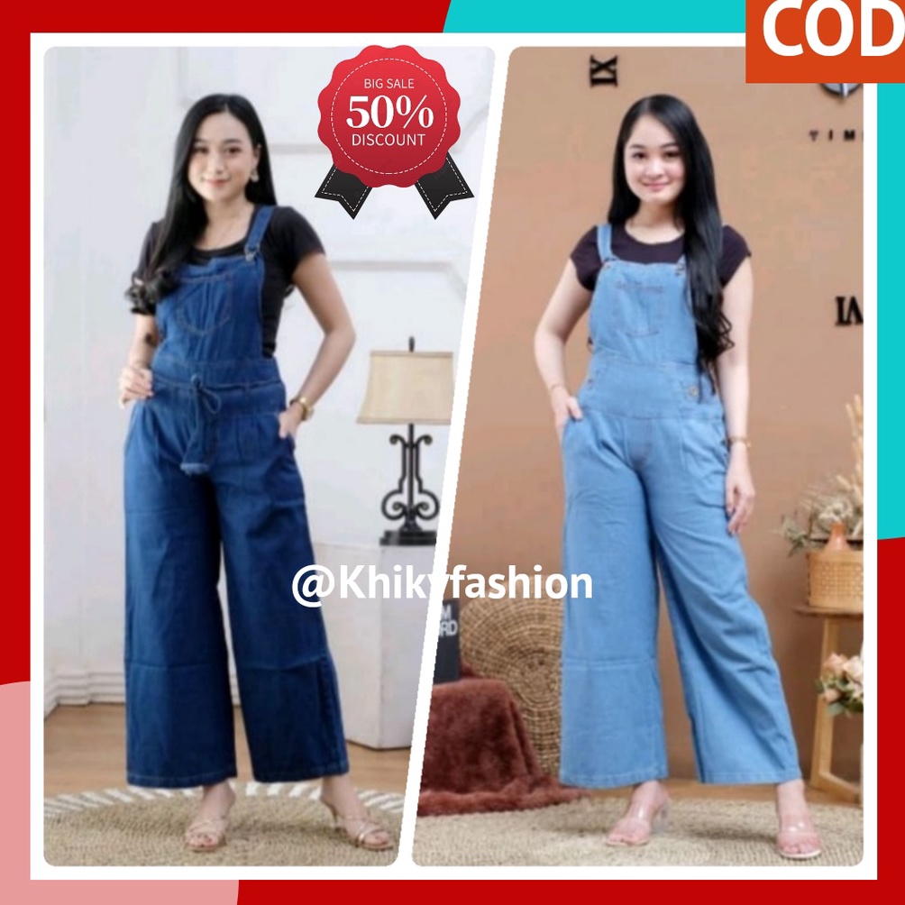 ART J85I Overall Celana Jeans  Overall Kulot Wanita  Overall Jeans Wanita Jumpsuit Jeans Wanita  Baj