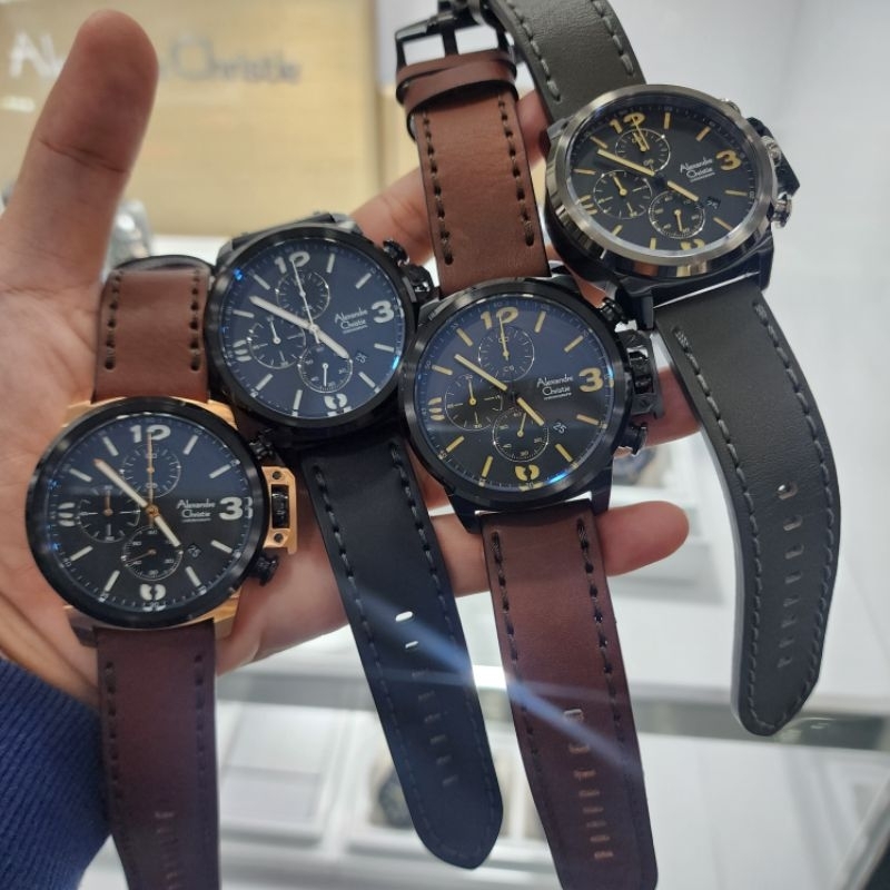 Jam tangan alexandre christie ac6280 leather 6280