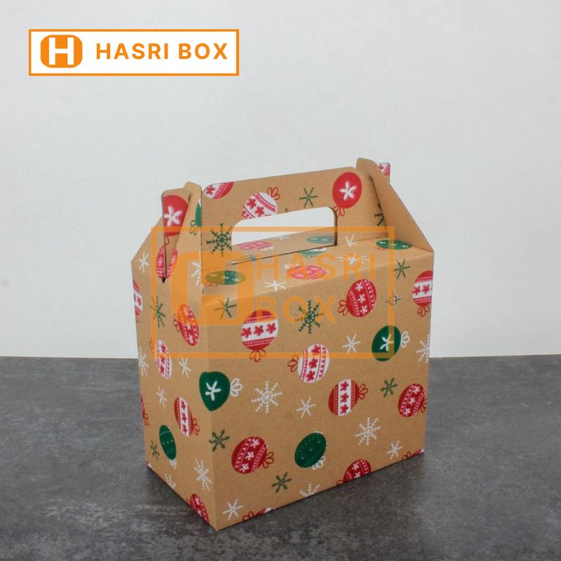 

( 10 Pcs ) Kardus Box Jinjing Botol Kale 250ml Isi 8 Natal Kotak Packaging Hampers Toples Parsel Christmas Dus Tenteng 21x12x18