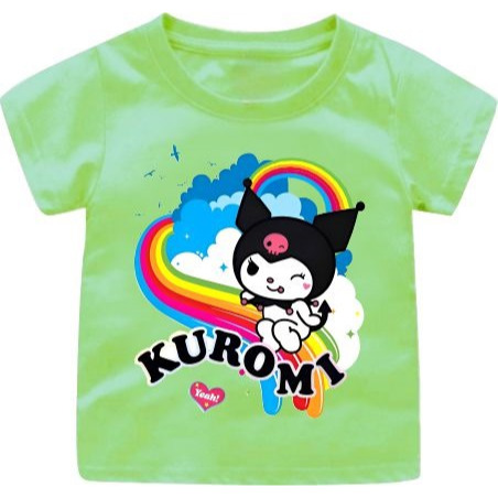 Baju kaos Anak Kuromi Di Pelangi Lucu Cowok/Cewek 1-12TAHUN/REMAJA/DEWASA S-7XL