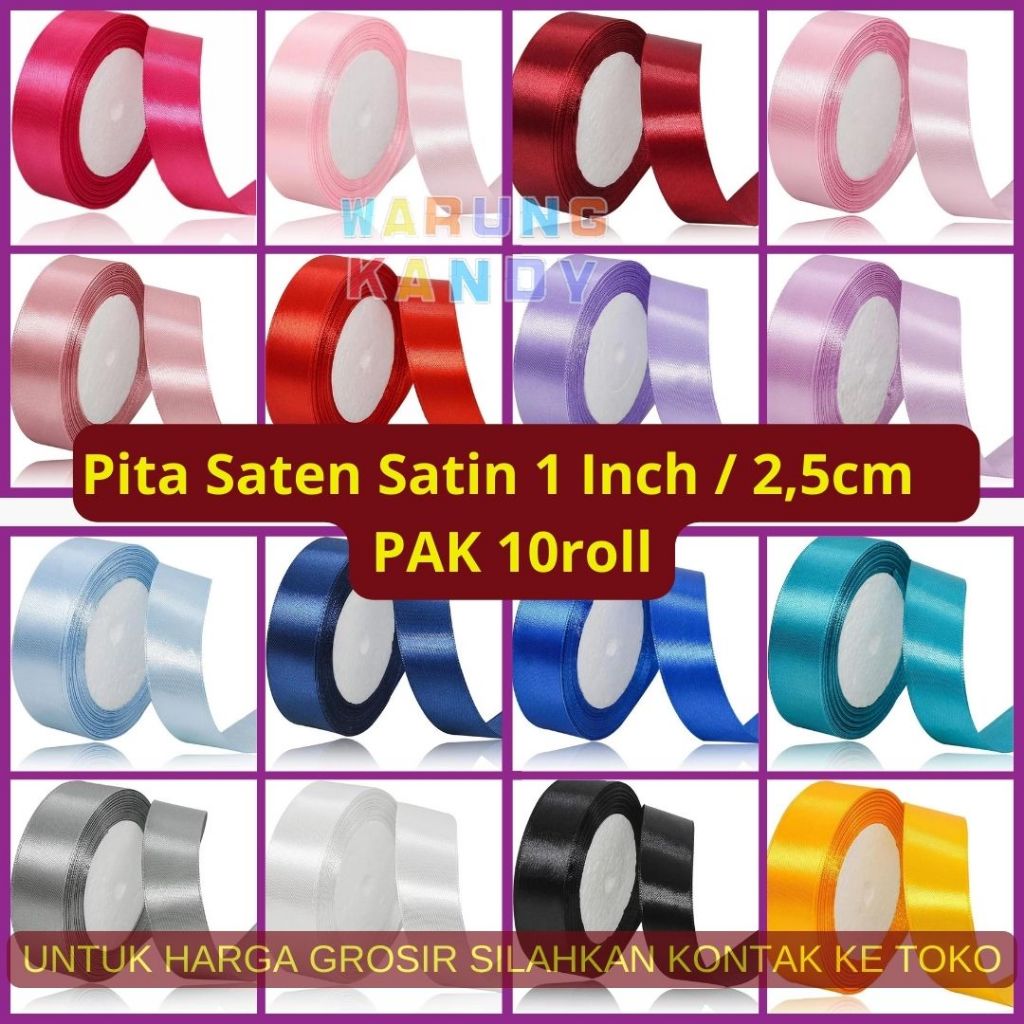 

Pita Saten Satin 1 Inch / 2,5cm ~ PAK 10roll