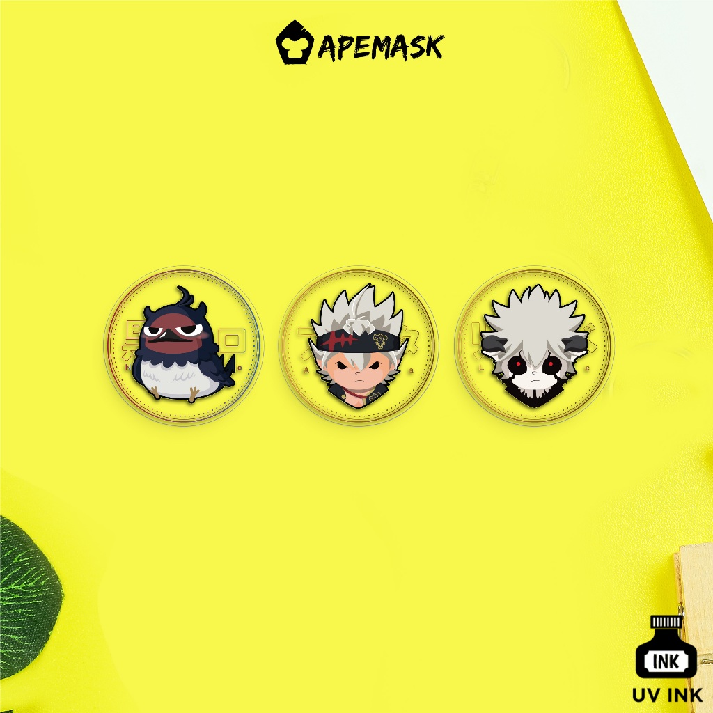 Pin Bross Badge Black Clover Asta Liebe Nero