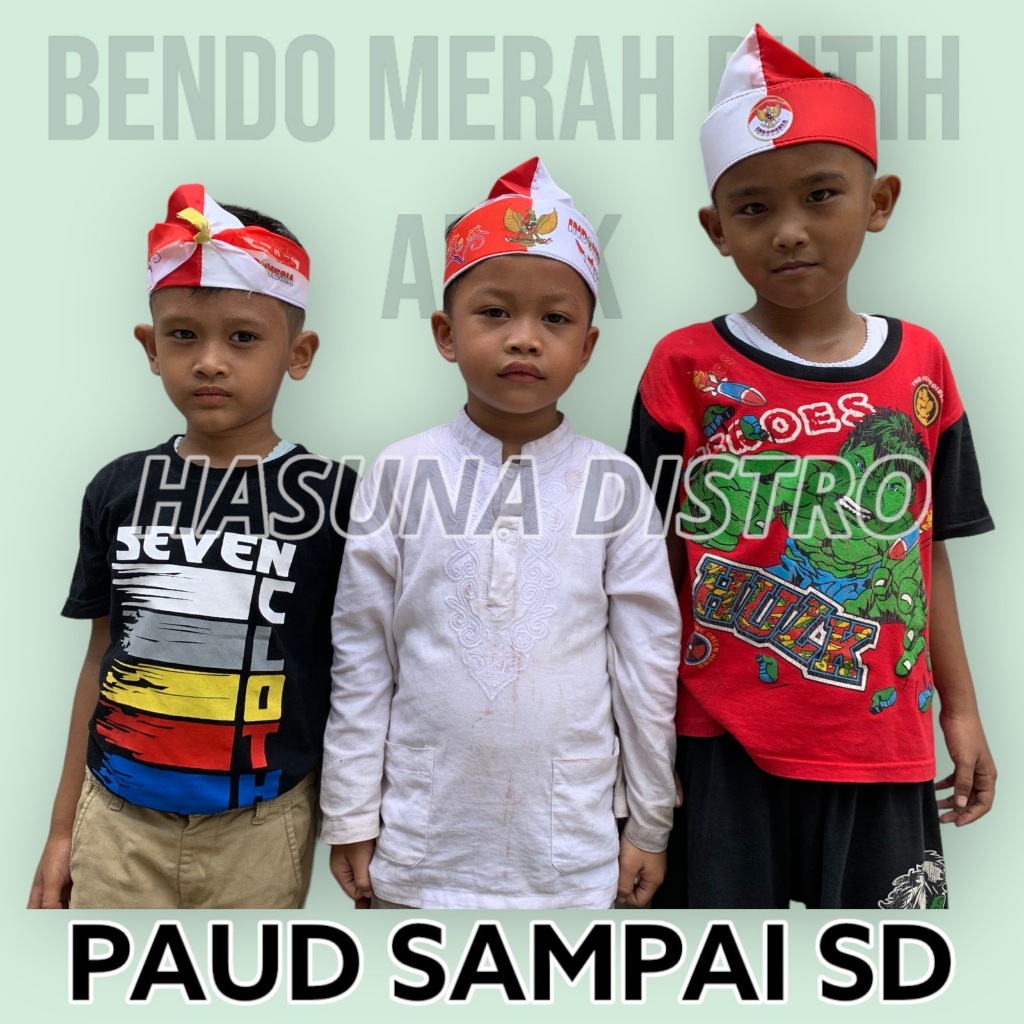 IKAT KEPALA ANAK MERAH PUTIH/BENDO ANAK/BLANGKON ANAK/UDENG ANAK MERAH PUTIH