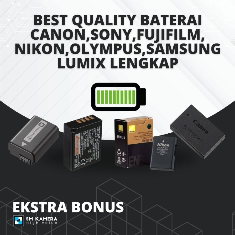 [New] Baterai Kamera Sony NP-FW50 Baterai LP-E10 LP-E8 LP-E12 Baterai NP-W126 Baterai Kamera Second 