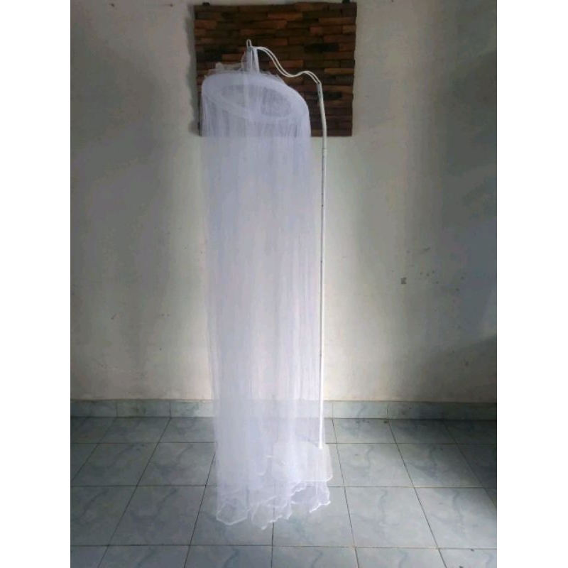 Tiang Kelambu Portabel - Kain Kelambu - Satu set tiang dan kain kelambu - Perlengkapan tempat tidur 