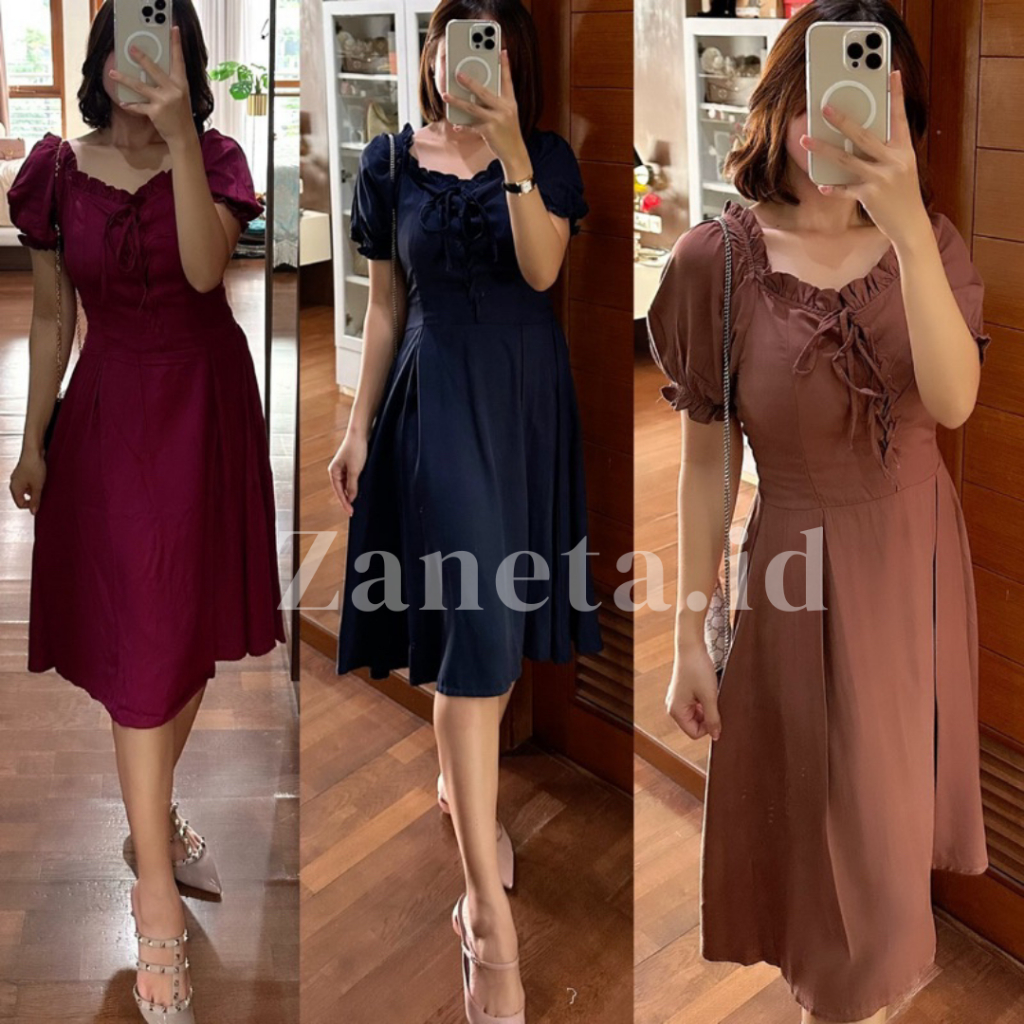Dress Sabrina Irise Wanita SAQILA korea A Line Bodycon Maxi Casual Natal pesta Party Style Dres Kore