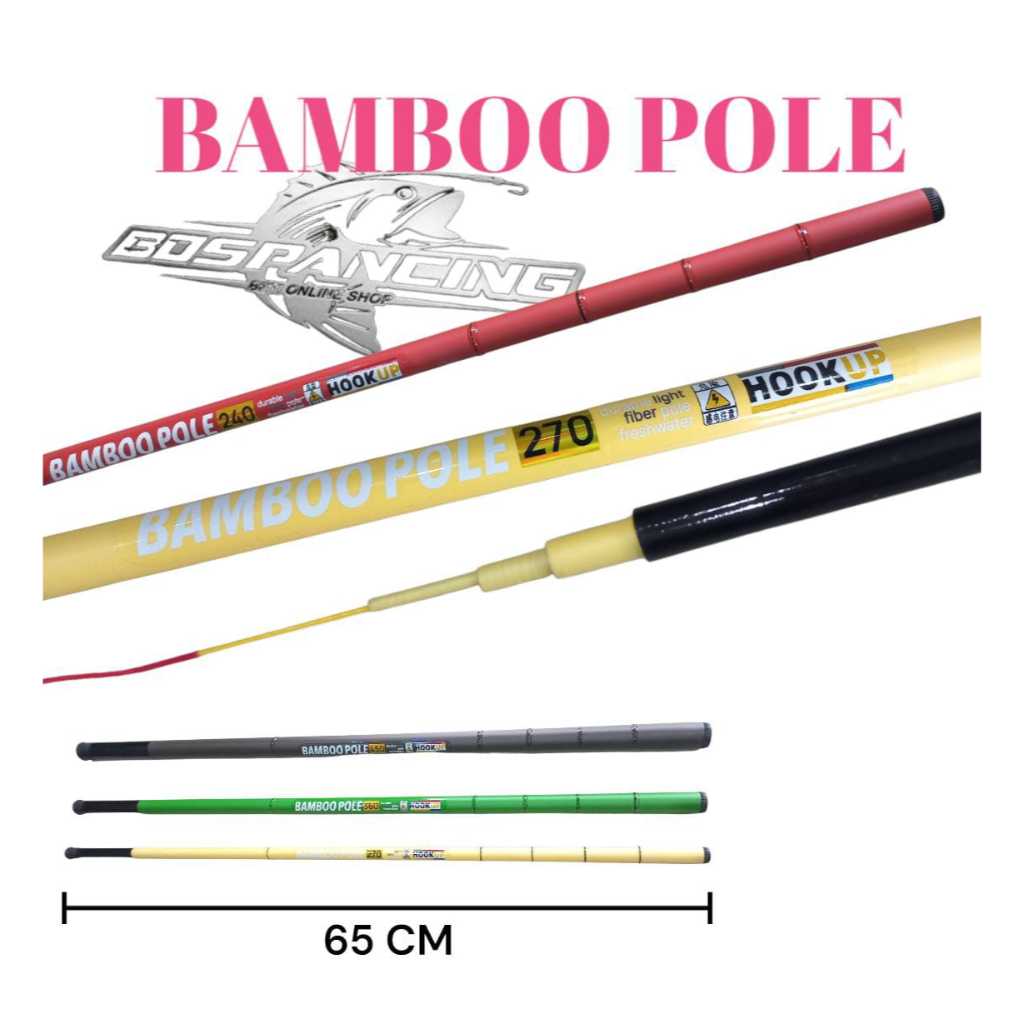 Tegek Hookup Bamboo Pole Ruas Panjang 65cm dan Pendek 40.5cm-Joran Tegek