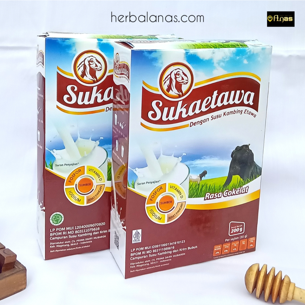 

Sukaetawa coklat susu kambing etawa rasa cokelat berat 200gr alfa herba original susu bubuk etawa