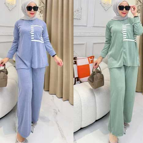 setelan wanita kaos knit rajut import jumbo terbaru