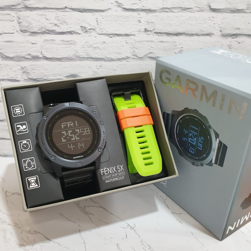 Jam Tangan Pria Garmin Fenix 5X Ultimate Sport Watch 5.0cm Free Tali & Box Paket