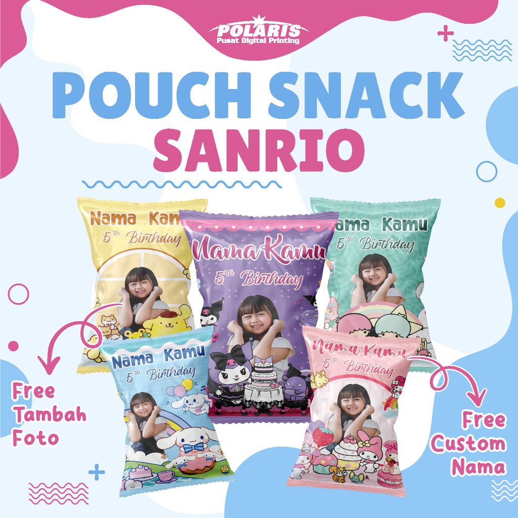 

Pouch Snack Sanrio/ Tas Snack Sanrio / Hampers Ulang Tahun / Pouch Snack Cute