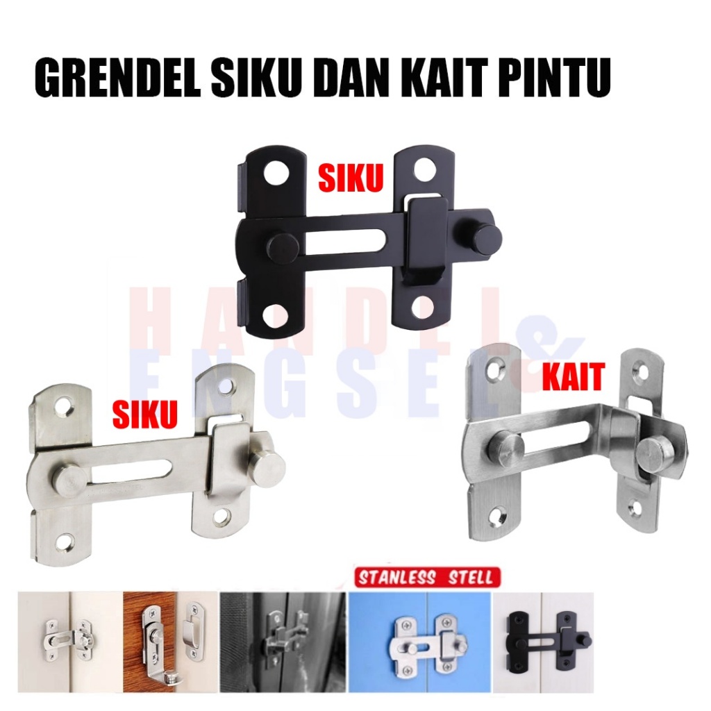 Grendel Overpal Gembok Selot Stainless / Slot Pintu Cantolan / Kunci Pintu Geser / Grendel Slot Gese