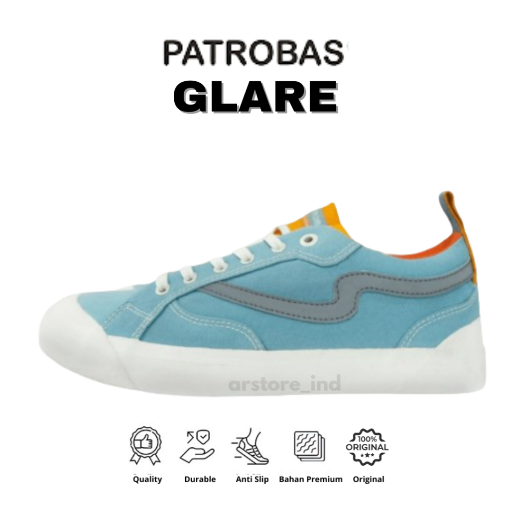 Sepatu Casual Patrobas Glare Blue Haze Original Sepatu Sneakers Pria Wanita Cewek Cowok