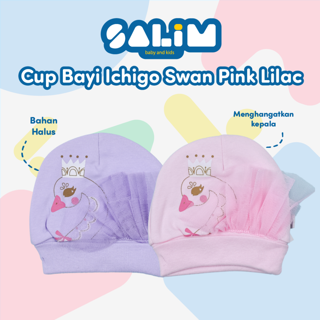 Topi Bayi / Topi Baby / Topi Ichigo / cup bayi Ichigo Swan Pink Lilac