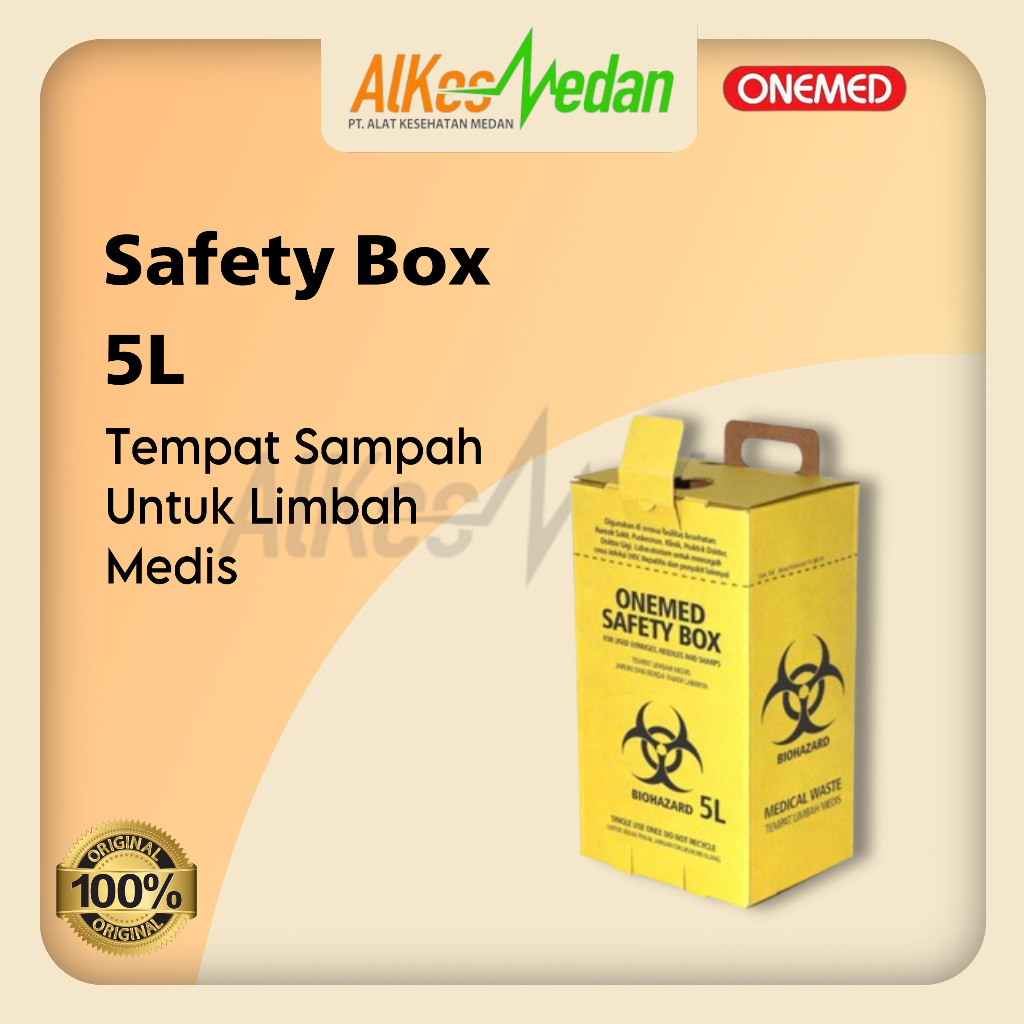 SAFETY BOX KUNING 5L ONEMED ALKES MEDAN ALAT KESEHATAN MEDAN