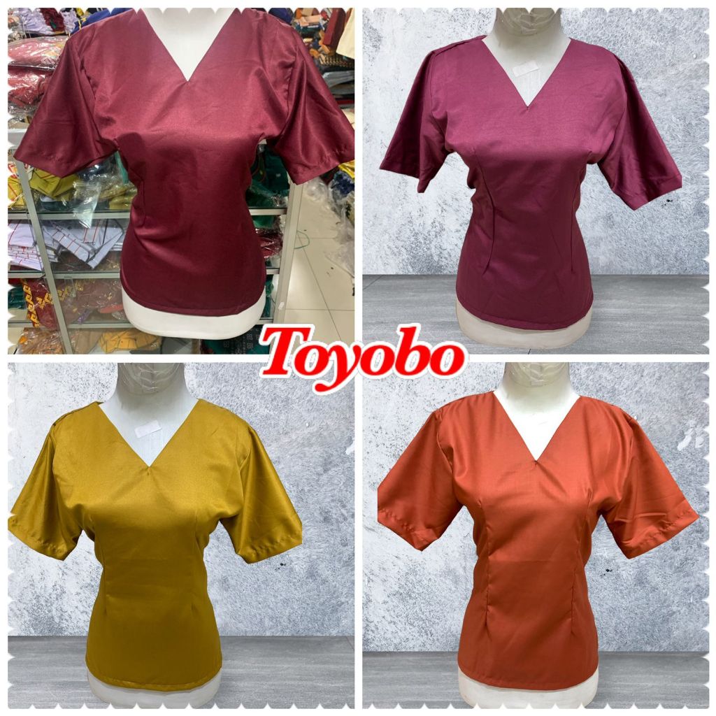 BAJU POKKO' WANITA TORAJA MODERN POLOS BAHAN TOYOBO
