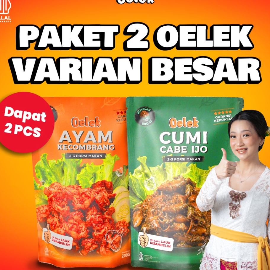 

STOK SIAP COD Oelek Paket 2 Varian Besar Ayam Betutu Iga Emplok Cakalang Balado Cumi Cabe Ijo Ayam Kecombrang Lauk Siap Saji