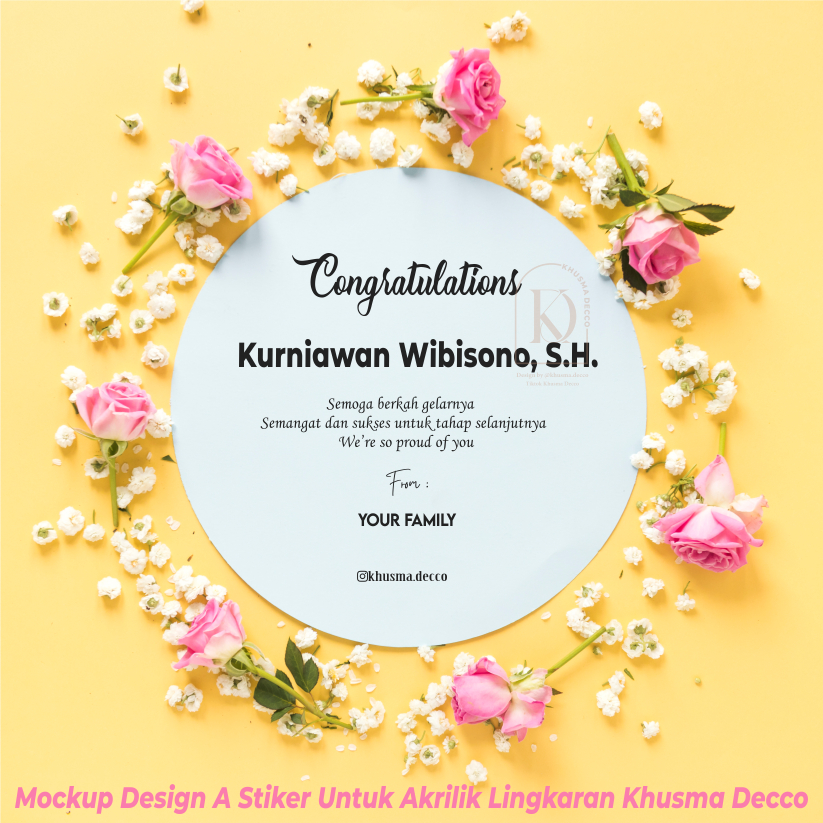 

CUTTING STICKER CUSTOM PAPAN UCAPAN BUNGA AKRILIK WISUDA CONGRATULATION GRADUATION