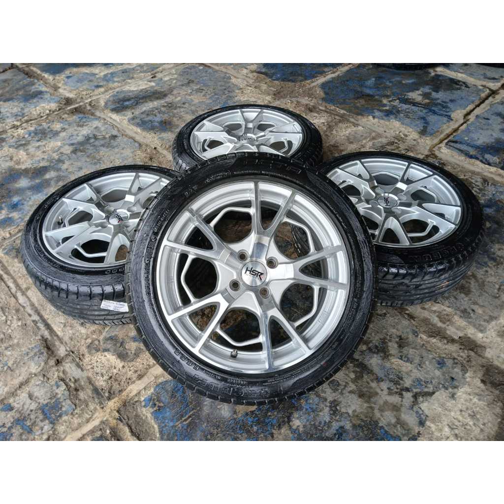 Velg racing bekas hsr eximius ring 16 baut 4x100 + ban seken 195 50 R16