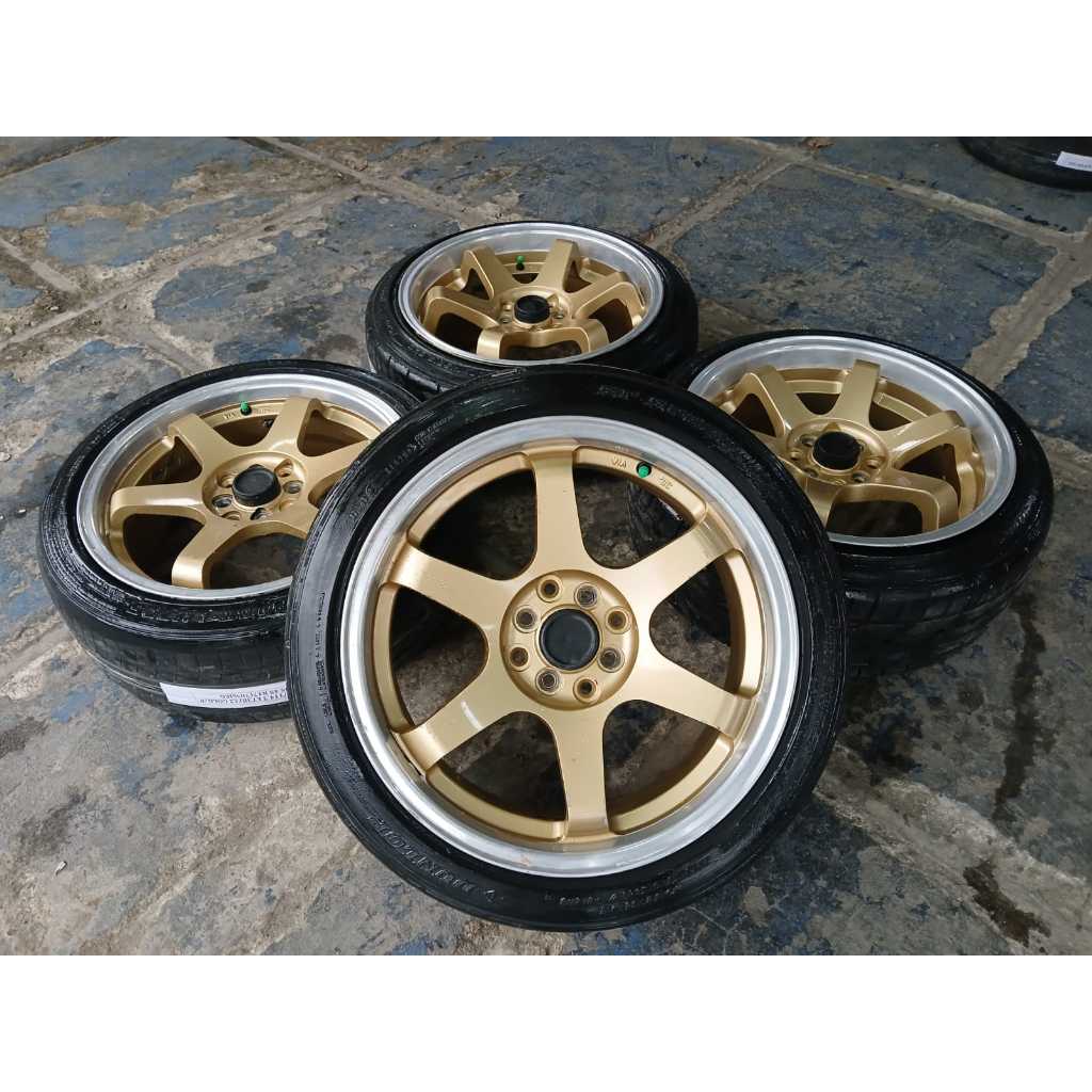 Velg bekas te37 ring 17 baut 4x100 4x114 city vios yaris avanza xenia kijang