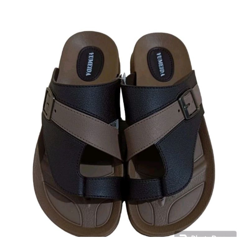 sandal karet lentur empuk sandal pria slop yumeida
