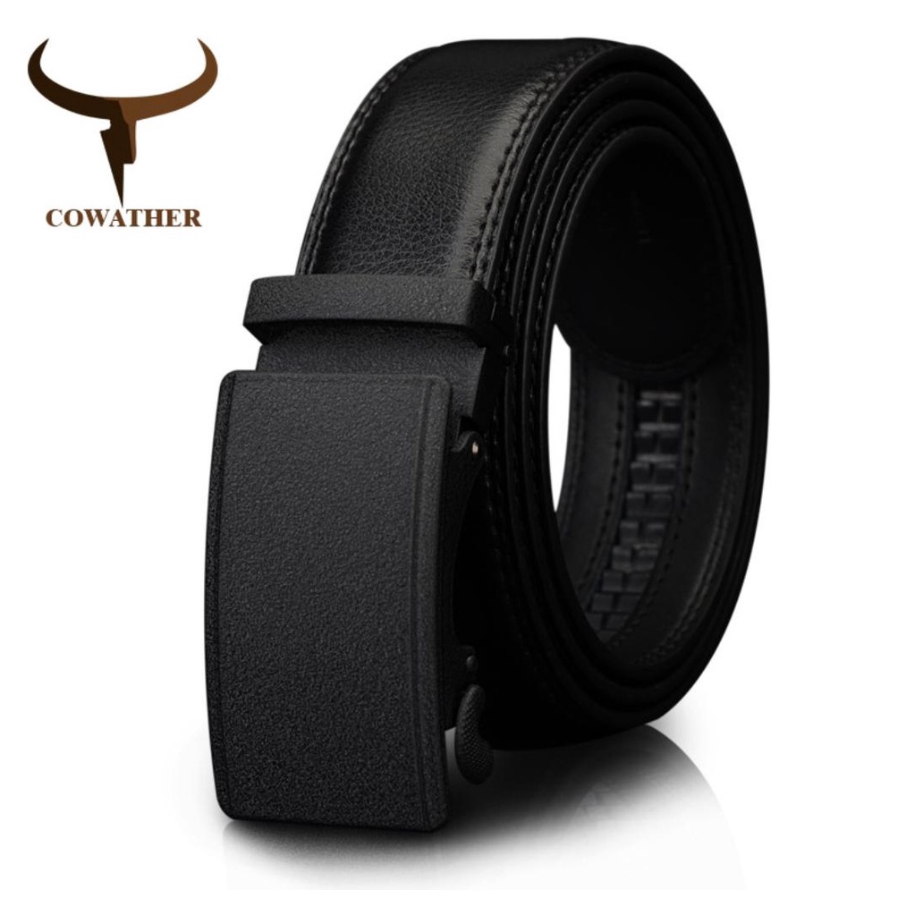 ART Q56Q Cowather Pria Gesper Otomatis Dua Lapisan Sabuk Kulit Pria Kasual AllMatch Sabuk Bisnis CZ3