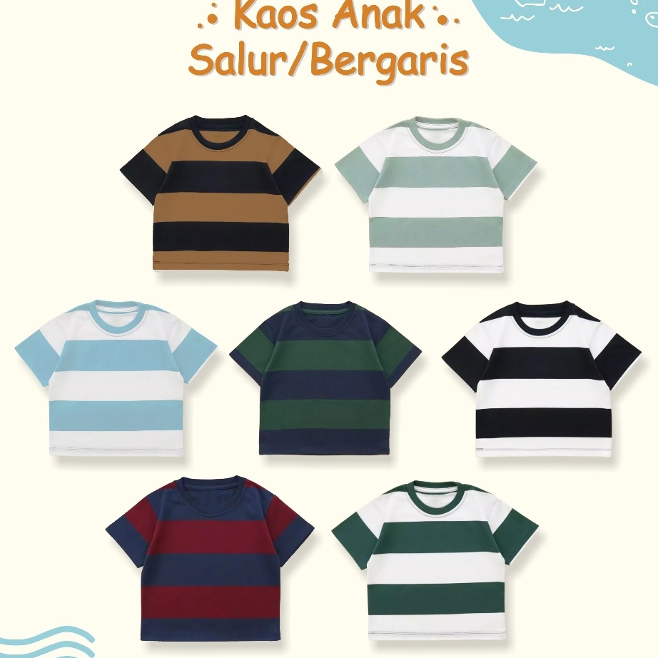 TERMURAH Baju anak salur  Kaos anak laki laki strip salur  tshirt anak Little Sun