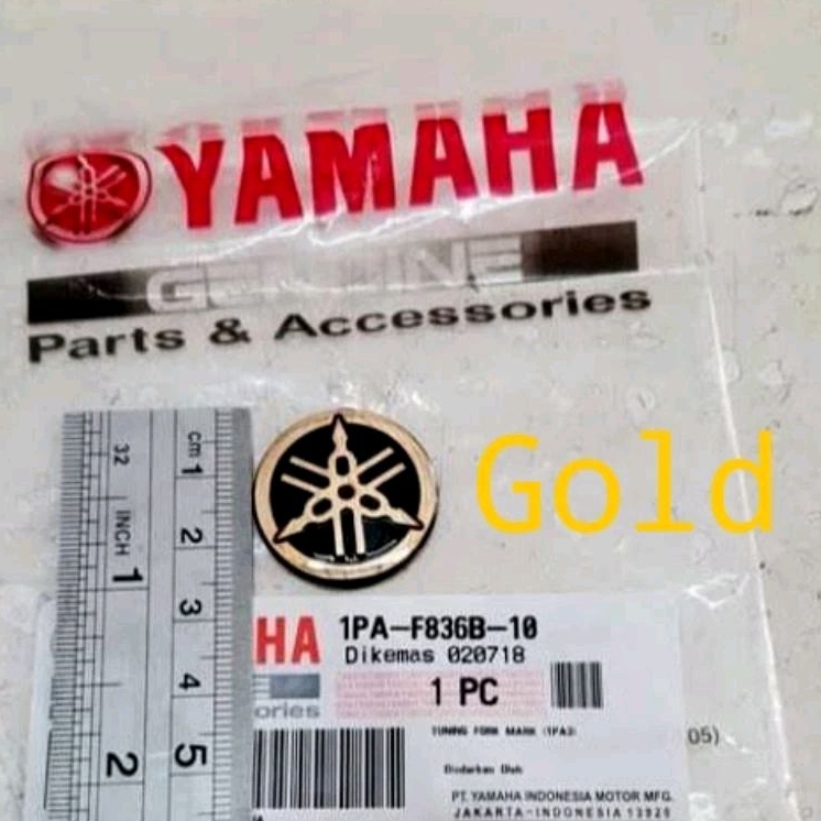 1PA-F836B-10 emblem garputala yamaha Gold 2.5cm ori YGP