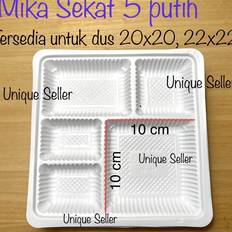 Promo Menarik Isi5 Mika Sekat 5 Warna Putih untuk dus nasi 2x2  Mika Sekat 5 Warna Putih untuk dus n