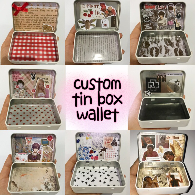 TIN BOX WALLET / TIN BOX VINTAGE / CUSTOM TIN BOX AESTHETIC / TIN CASE