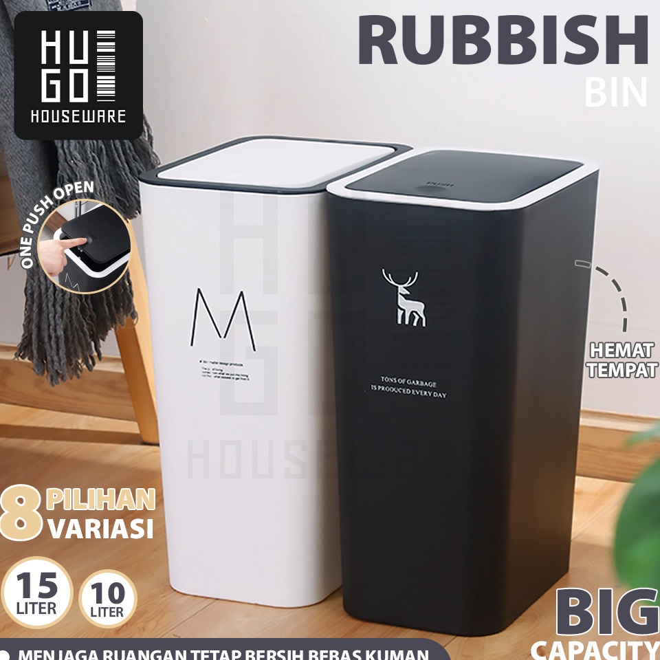 Promosi Spesial HUGO Tempat Sampah Plastik Multifungsi Tong Sampah Ruang Tamu Dapur Kamar Tidur Kota