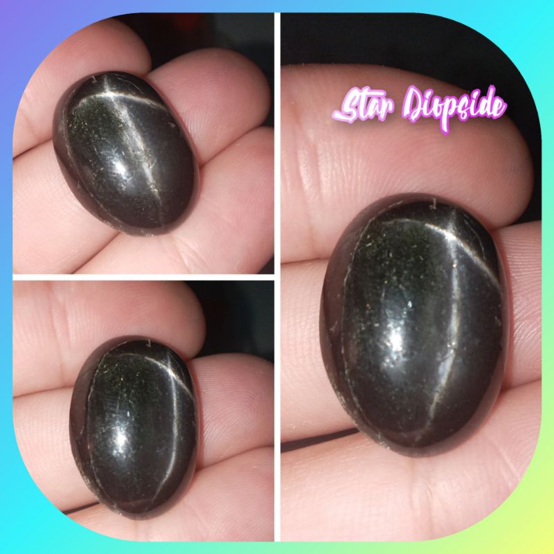 Batu Cincin Nilam Star (Black Star Diopside)