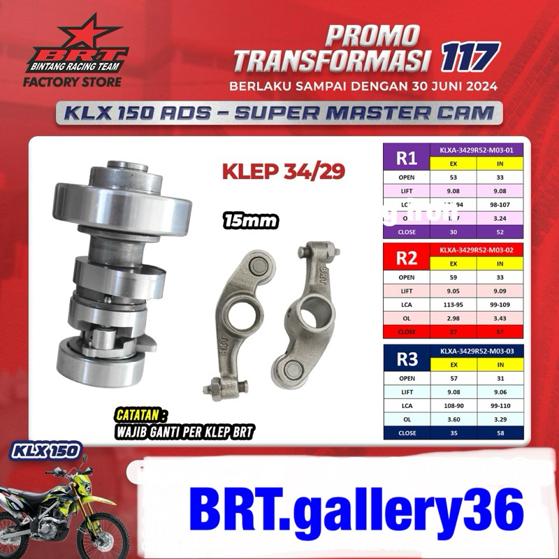 cam noken asklep BRT klx 150 ads R1 R2 R3 T1 T2
