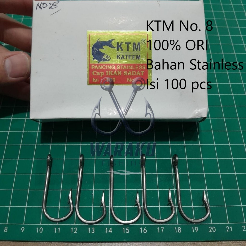 Kail Pancing Stainless KTM Kateem Cap Ikan Sadat 2335 / Kail Nelayan No. 8 100% ORI | Grosir (isi 10