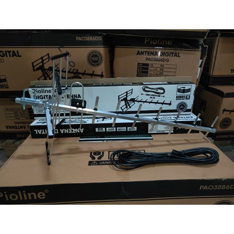 Antena TV Digital Pioline PAO3886DG/ Kabel 10m/ Kualitas Material Terbaik