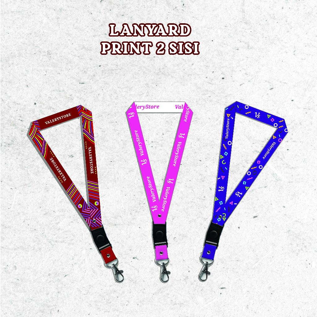 

[BISA 1 PCS/SATUAN] Lanyard Custom 2 Sisi Tali Name Tag Tissue Premium