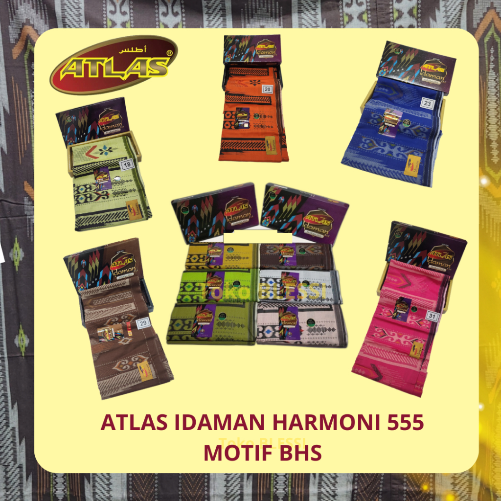 Kain Sarung Pria Dewasa Premium Atlas Idaman Harmoni 555 Motif BHS