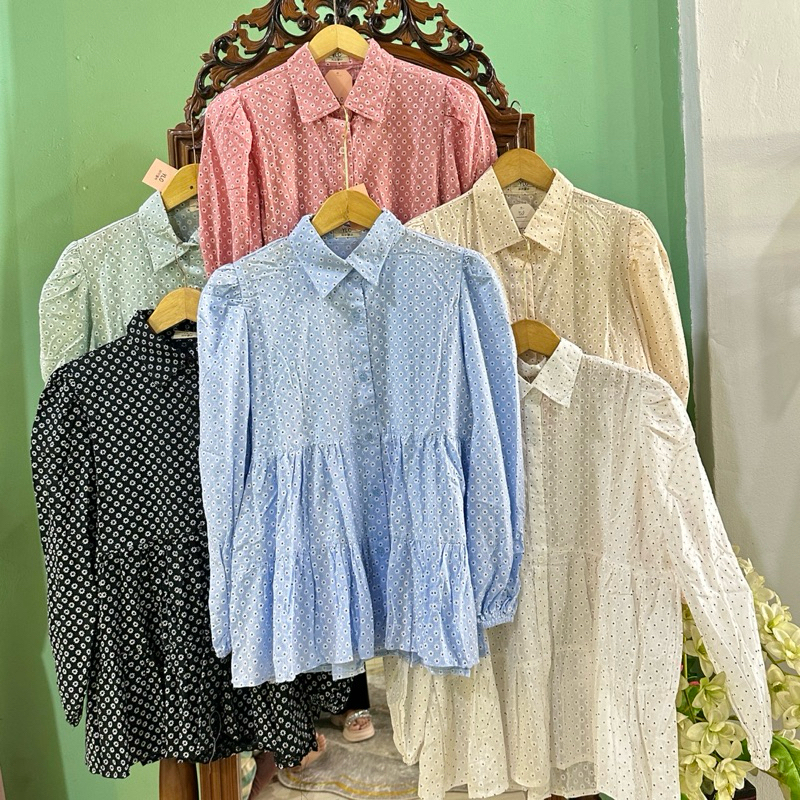 atasan katun bunga baby doll