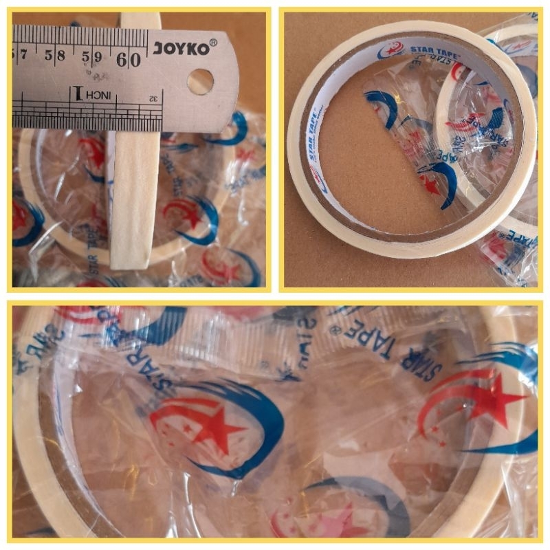 

Lakban kertas 1/2 inch 12Y solasi masking tape 12mm 12 yard isolasi