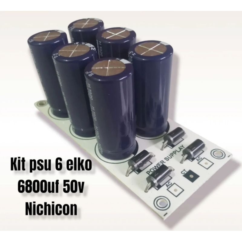 kit PSU nichicon 6800uf 50v PSU 6 elco dan 8 elco