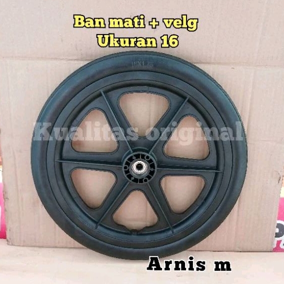Ban kursi roda travel ban mati + velg racing Ukuran 16,sparepart kursi roda