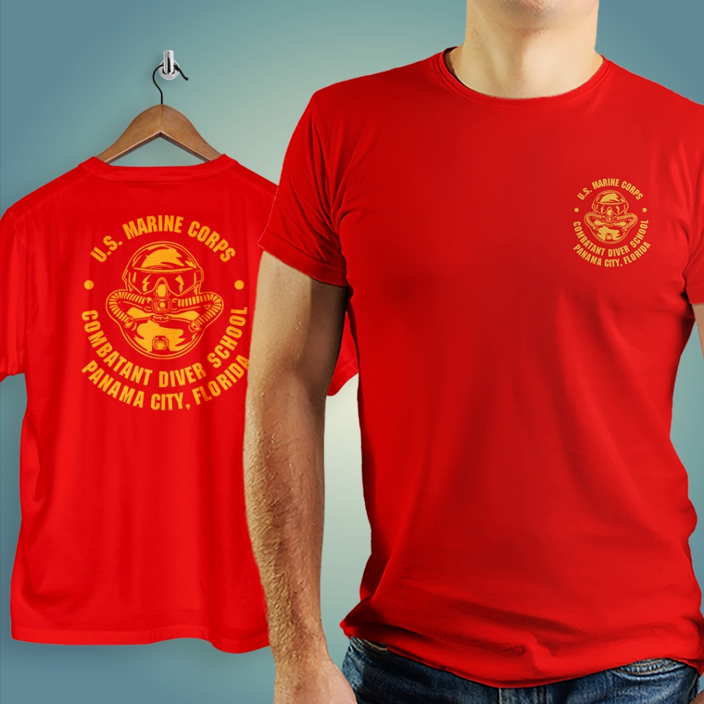 Kaos baju Militer USMC US Marine Dive SCHOOL
