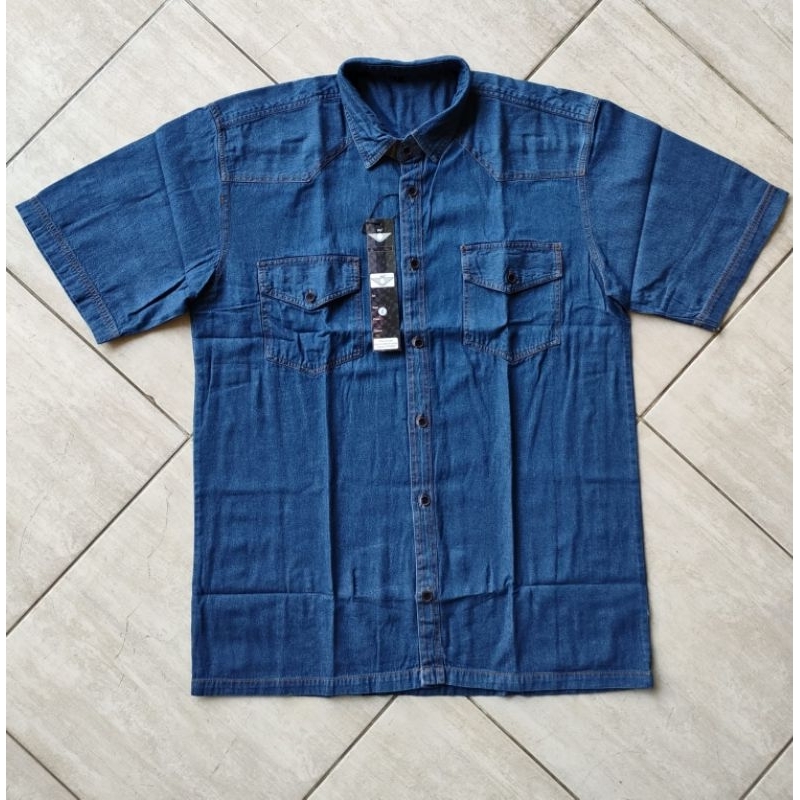 Kemeja pria#kemeja jeans#kemeja lengan pendek pria